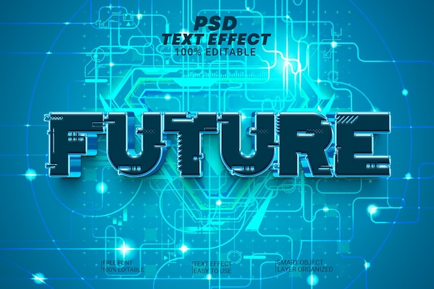 PSD Efeito de estilo de texto futuro