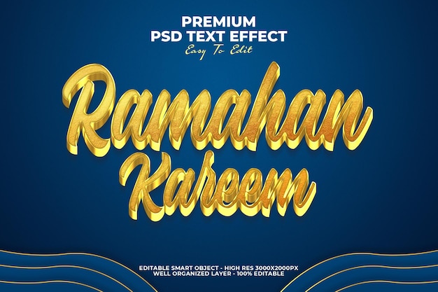 PSD Efeito de Texto Ramadan Kareem