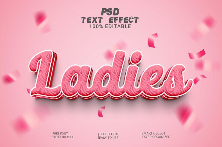 PSD psd effet de style de texte créatif mesdames