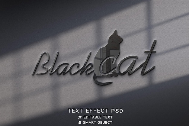 PSD psd d'effet de texte éditable en 3d noir