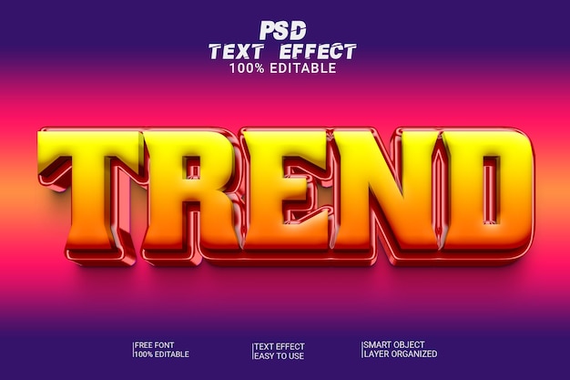 PSD un effet de texte en gradient coloré pour un effet de textes à la mode