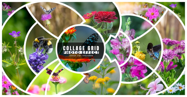 PSD psd effetto foto griglia collage mockup
