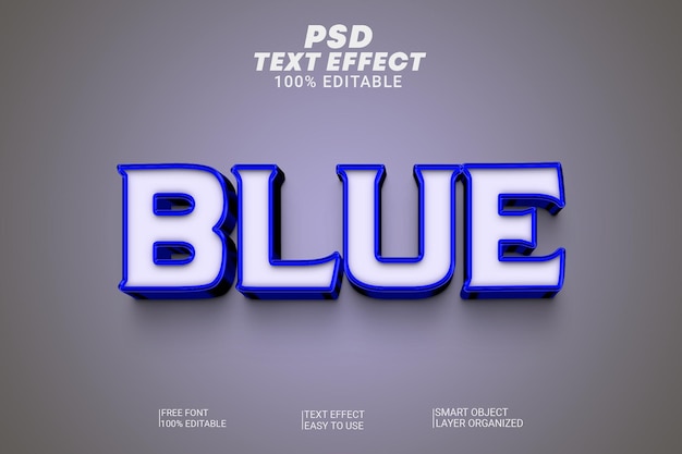 PSD Effetto stile testo 3d blu