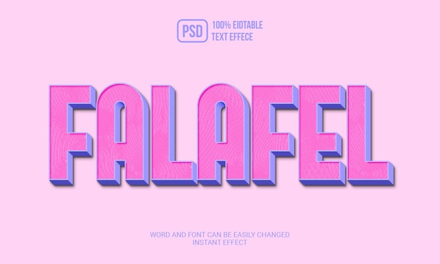 PSD effetto testo falafel creativo