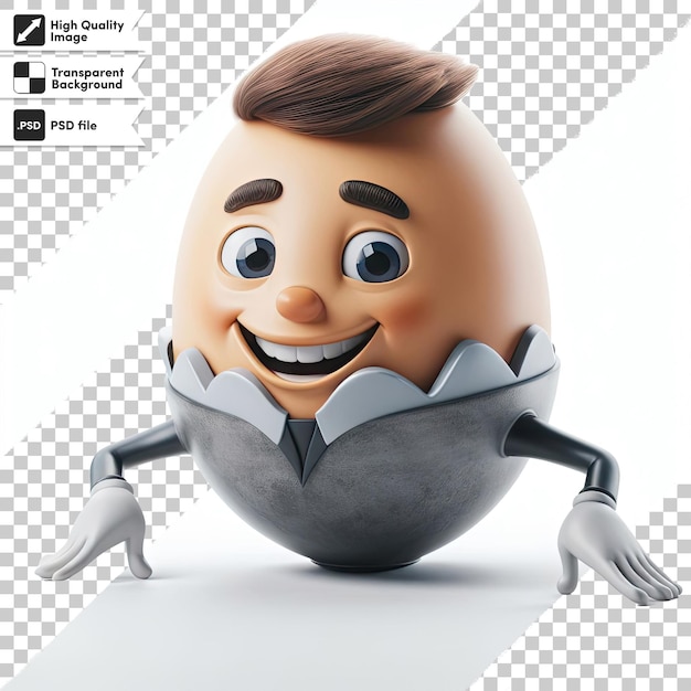 Psd-ei humpty dumpty auf durchsichtigem hintergrund