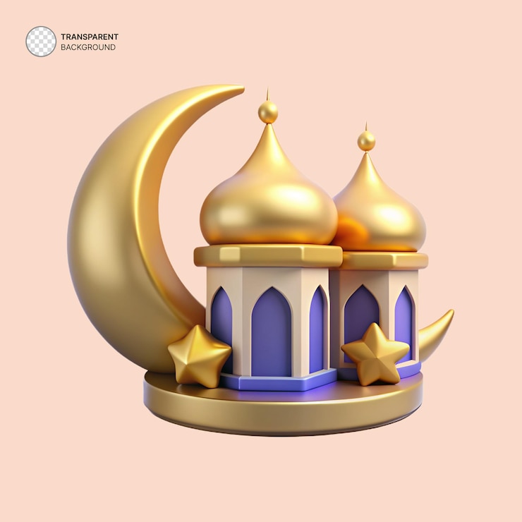 PSD psd eid al adha mezquita islámica ramadán 3d ilustración del icono