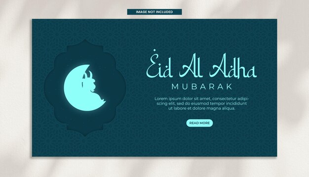 PSD Eid al Adha Mubarak fête islamique sur le modèle de couverture de Facebook