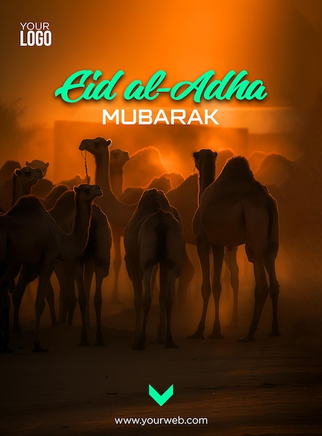 PSD eid al adha mubarak modelo de mídia social islâmica