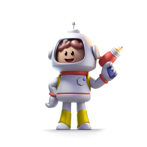 PSD ein Astronaut mit Mikrowellenpistole