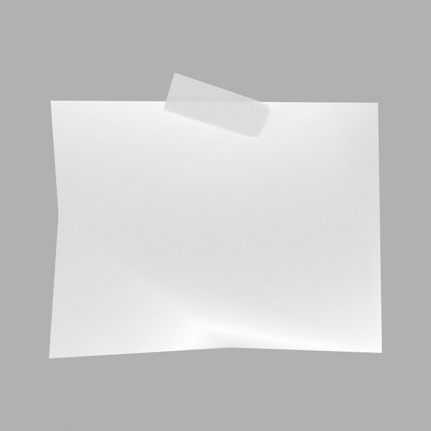 PSD Ein Blatt Papier an die Wand geklebt