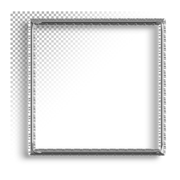 PSD Ein quadratischer Rahmen mit einem Schatten auf einem transparenten Hintergrund