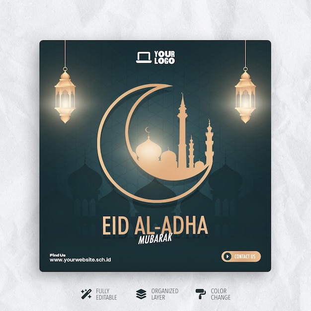 PSD Ein Social-Media-Beitrag für Eid AlAdha