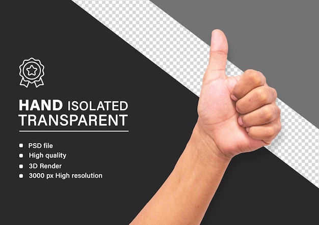 PSD einer Hand eines Mannes png isoliert ohne Hintergrund
