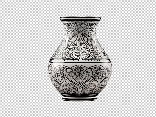 PSD psd einer leeren vase mit truthahnmuster auf durchsichtigem hintergrund