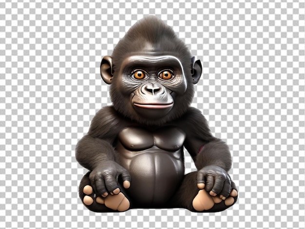 PSD psd eines 3d-cartoon-baby-gorillas