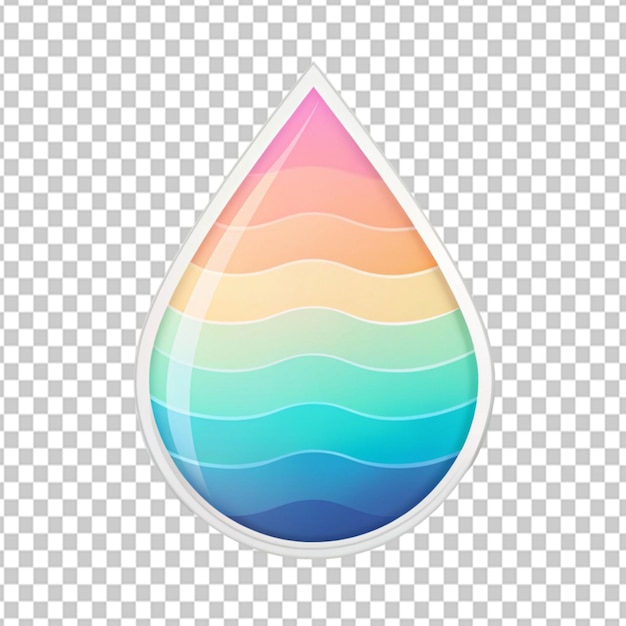 PSD psd eines aufklebers mit dem logo eines wasserdrops auf durchsichtigem hintergrund