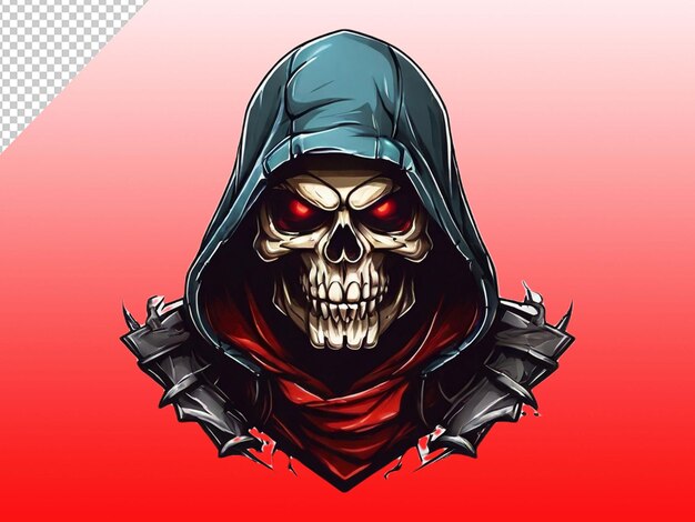PSD psd eines besten piraten-schädel-maskottchen-logo-spiel-logo auf durchsichtigem hintergrund
