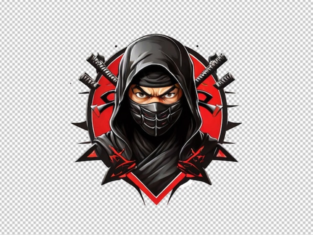 Psd eines ninja-logos auf durchsichtigem hintergrund