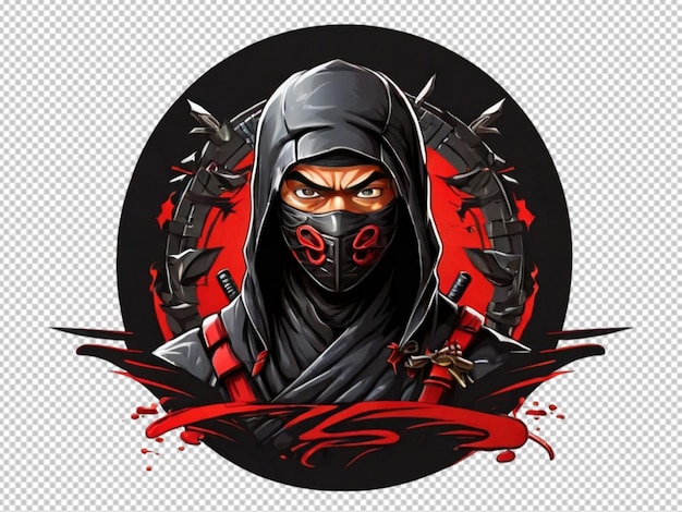 PSD psd eines ninja-logos auf durchsichtigem hintergrund