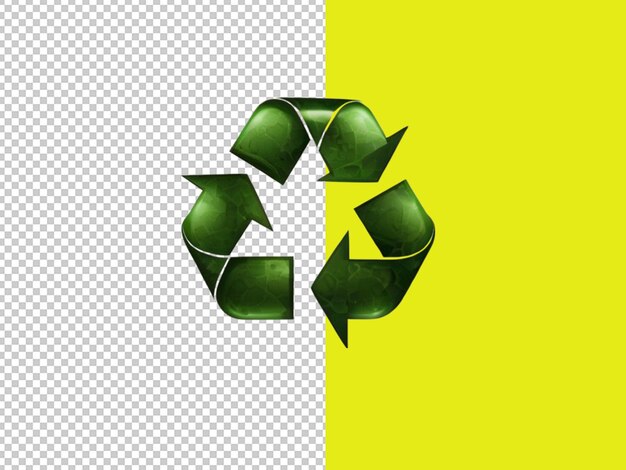 Psd eines recycling-symbols auf durchsichtigem hintergrund