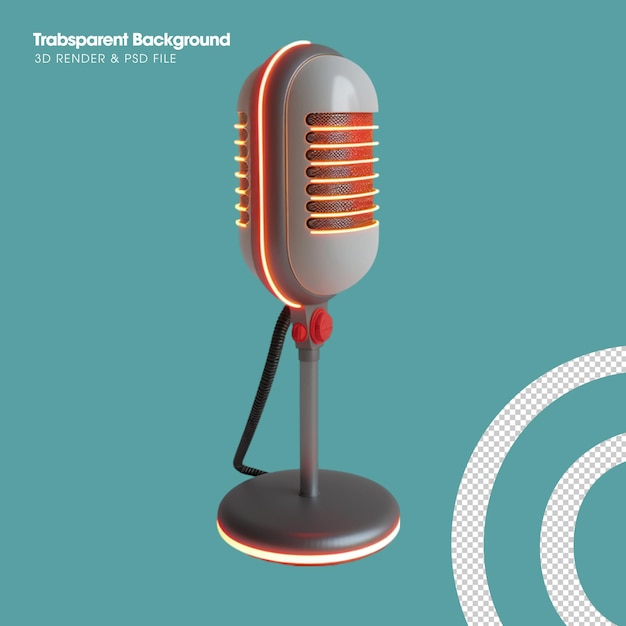 PSD Un élément de microphone est un objet 3D isolé.