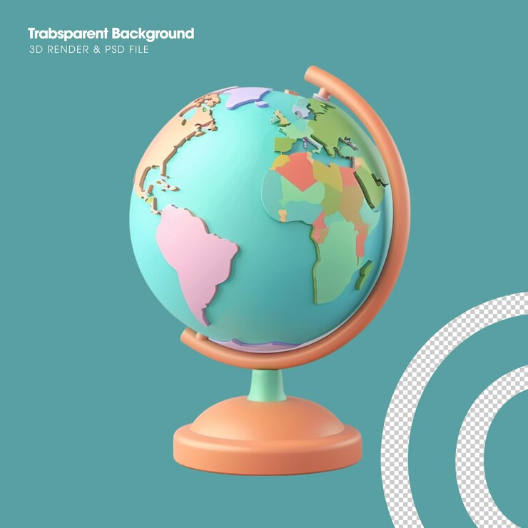 PSD psd elemento del globo terrestre objeto 3d aislado