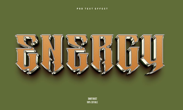 psd energy 3d editable text effect