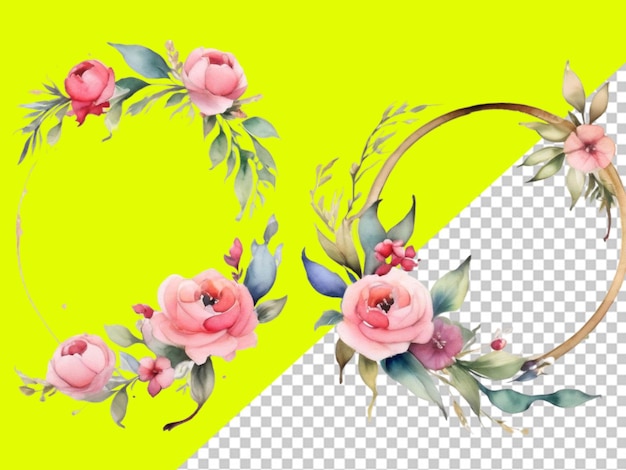 Psd D'un Ensemble De Fleurs Sur Fond Transparent