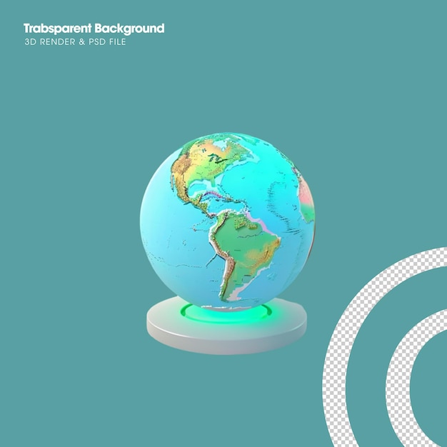 PSD Erdglobus-Element isoliertes 3D-Objekt