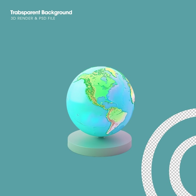PSD Erdglobus-Element isoliertes 3D-Objekt
