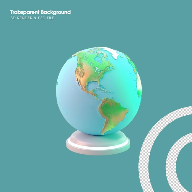 PSD Erdglobus-Element isoliertes 3D-Objekt