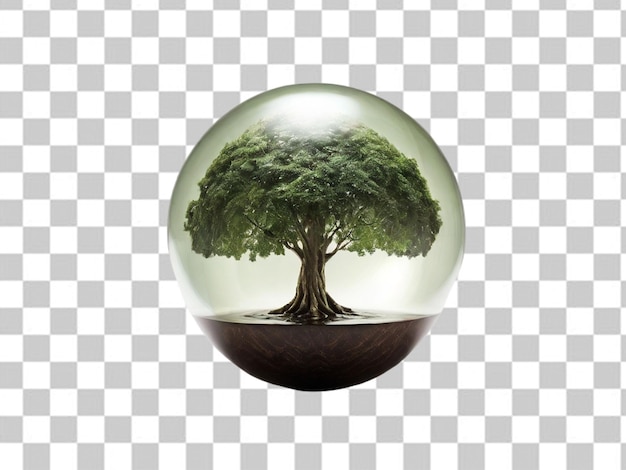 PSD psd de una esfera con un árbol en el medio y la palabra