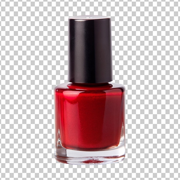 PSD psd de un esmalte de uñas rojo sobre un fondo transparente