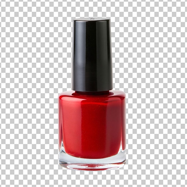 PSD psd de un esmalte de uñas rojo sobre un fondo transparente