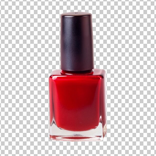 PSD psd de un esmalte de uñas rojo sobre un fondo transparente