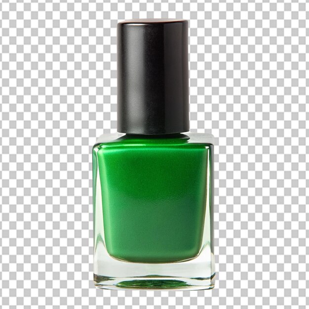 PSD psd de un esmalte de uñas verde sobre un fondo transparente