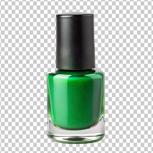 Psd de un esmalte de uñas verde sobre un fondo transparente