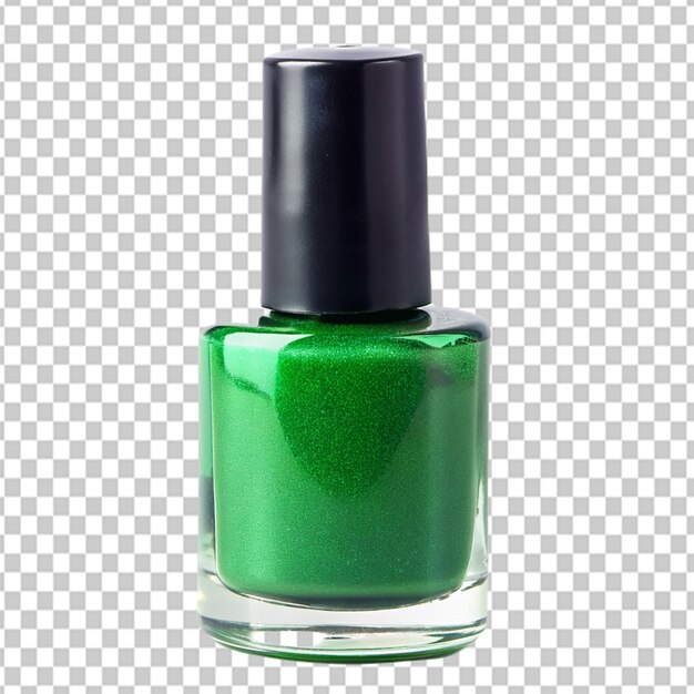 PSD psd de un esmalte de uñas verde sobre un fondo transparente