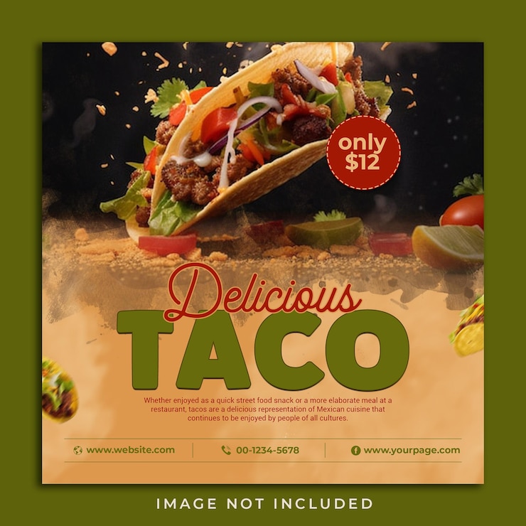 PSD psd especial de tacos mexicanos comida banner de las redes sociales instagram plantilla de publicación psd