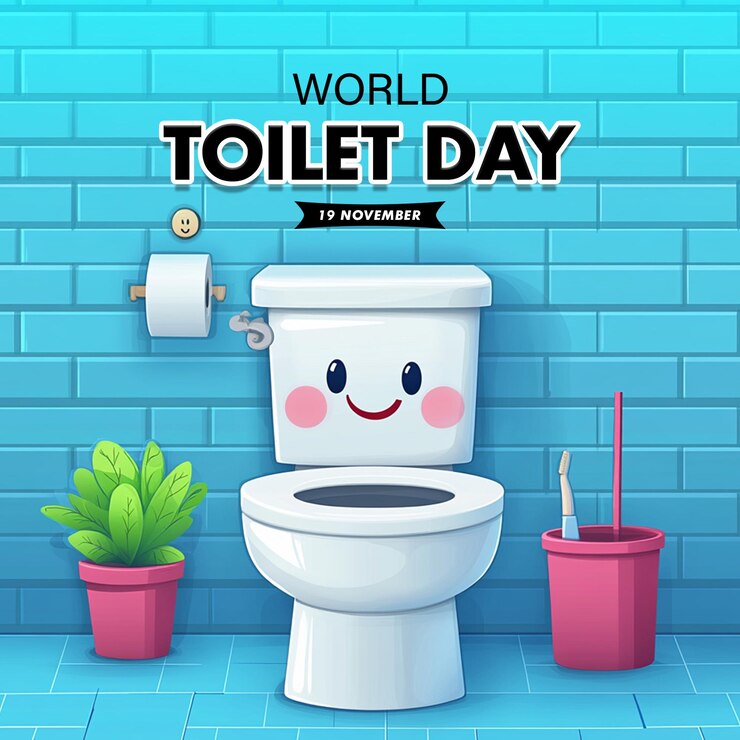 PSD psd estilo creativo día mundial del inodoro campaña de carteles y diseño de tarjetas de felicitación