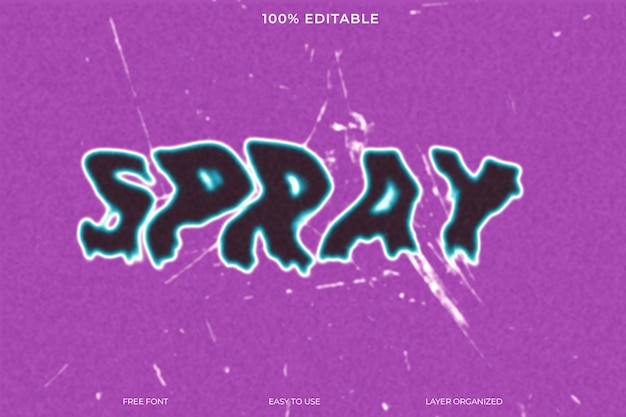 PSD Estilo de texto de horror fantasma borroso y brillante