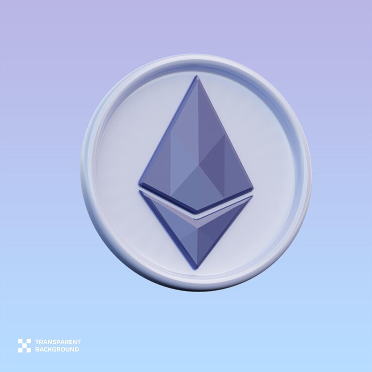 PSD psd-ethereum-münze in 3d-illustration