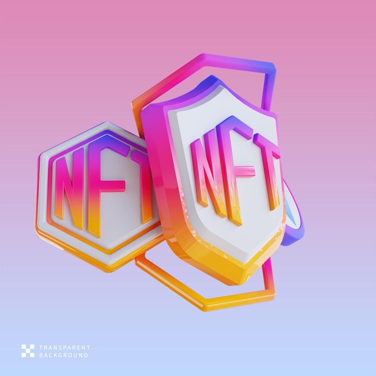 PSD psd ethereum nft security 3d illustration