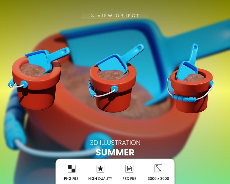PSD psd exclusivo objeto verano icon 3d moderno en el estilo de diseño transparente