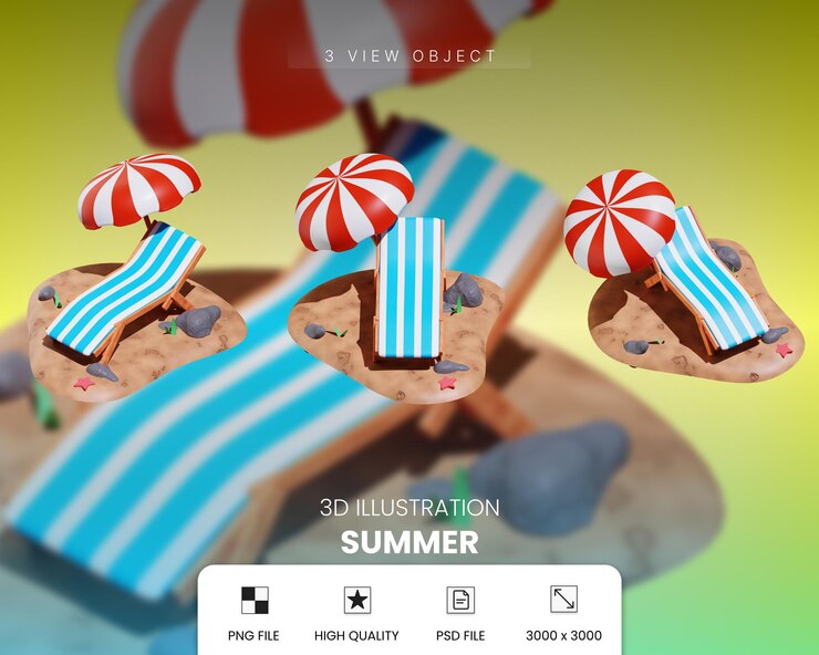 PSD psd exklusiv objekt sommer 3d-ikon modern im design-stil transparent