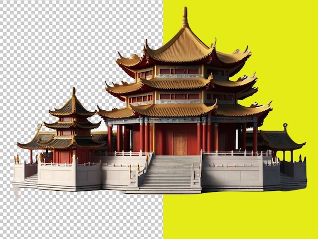 PSD psd f un temple chinois en 3d