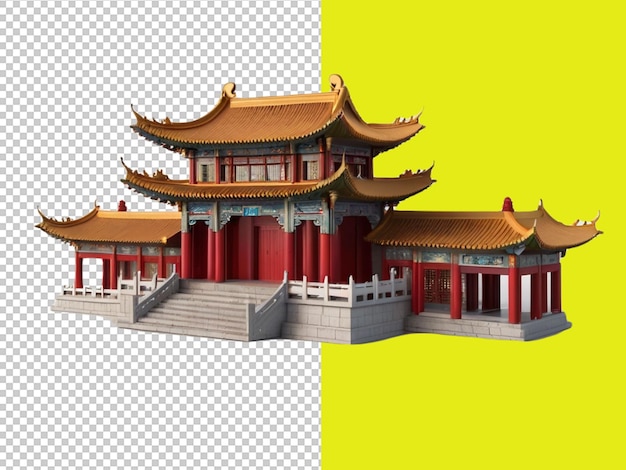 Psd F Un Temple Chinois En 3d