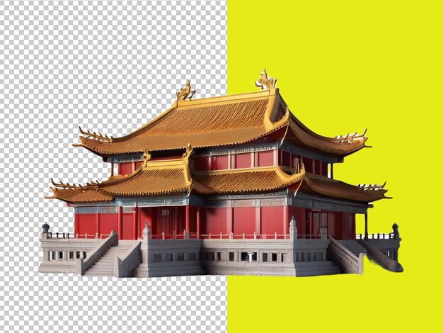 PSD psd f un templo chino en 3d