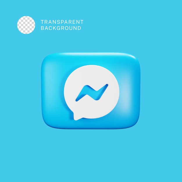 PSD Facebook Messenger icône 3d des médias sociaux