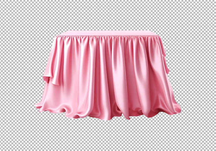 PSD psd faldilla de mesa rosa aislada en un fondo transparente objeto png